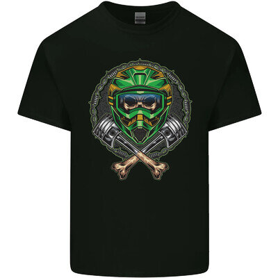 Motocross Skull Dirt Bike MotoX Mens Light Cotton T-Shirt