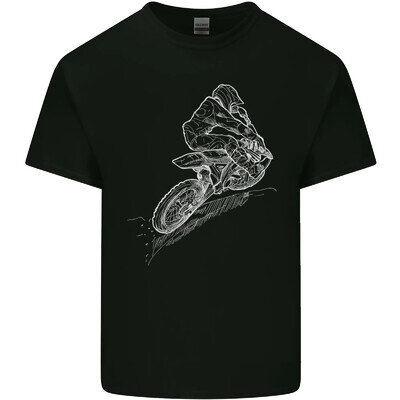 Motocross Rider Drawing Dirt Bike MotoX Mens Light Cotton T-Shirt