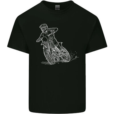 Motocross Bike Line Drawing Dirt Bike MotoX Mens Light Cotton T-Shirt