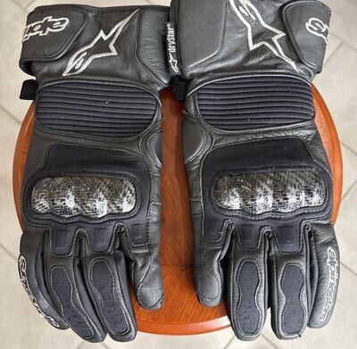 Alpinestars Leather vega drystar gloves Med carbon knuckle armour motorcycle
