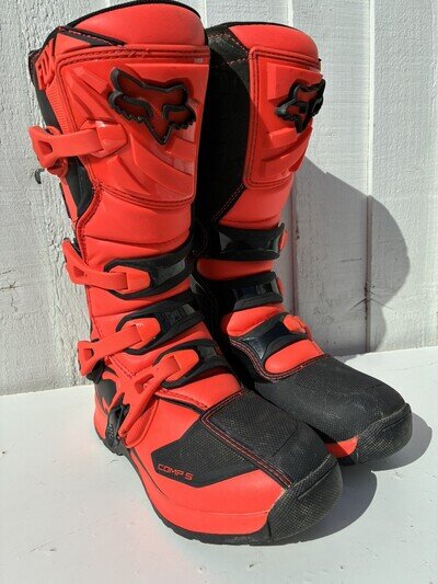 Fox Youth Comp 5 Motocross Boots Orange US Y7 UK 6 EUR 40 MX Off Road VGC