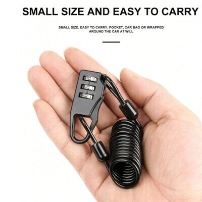 Bike Lock - Durable Mini Safety Chain with Digital Password - Helmet Security