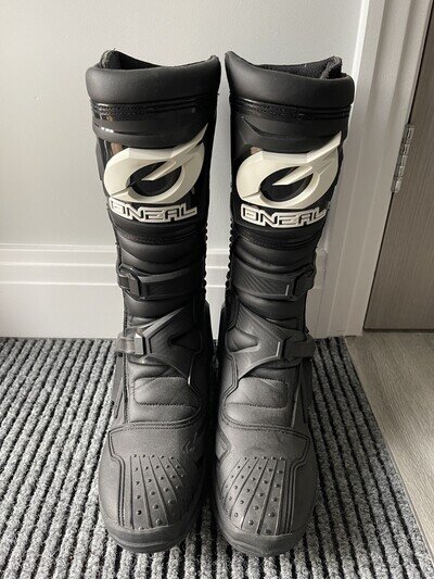 O’NEAL RSX MX BOOTS - NEW - Motocross Enduro Off Road - Black - Size UK 9