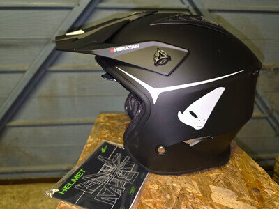 UFO Sheratan Jet Open Face Urban Street Trials Motorcycle MX Matt Black Helmet
