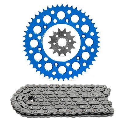 520 Pitch 14T 49T Non O-Ring Chain Sprocket Kit for KTM EXC XC SX Motocross Blue