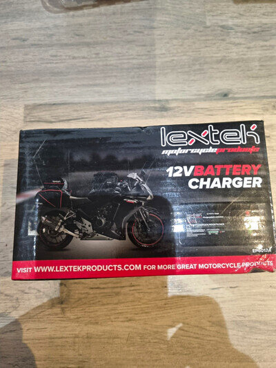 Lextek Battery Charger 12v Optimiser & Maintainer Motorcycle Scooter Motorbike