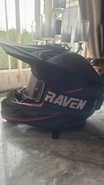 Raven Motocross Helmet and Raven MX Goggles Combo Kit
