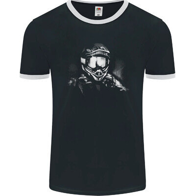 Motocross Rider Motorbike MotoX Dirt Bike Mens Ringer T-Shirt FotL