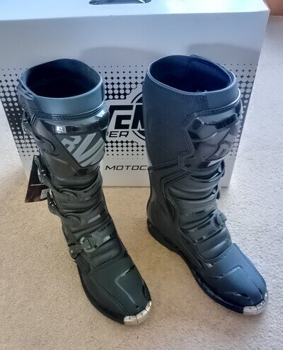 Raven Trooper MX Motocross Enduro Boots Black EU45 UK10 New Boxed