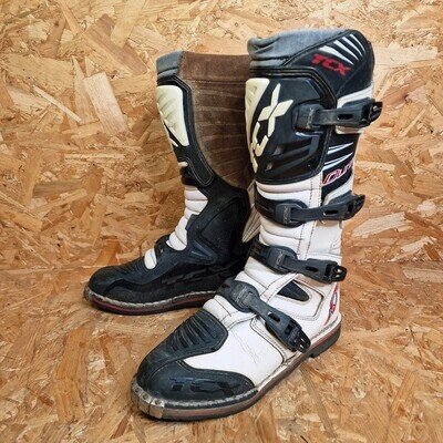 TCX Enduro Motocross Boots Size 10 Dune Black Off Road Mens Leather Suede Armour