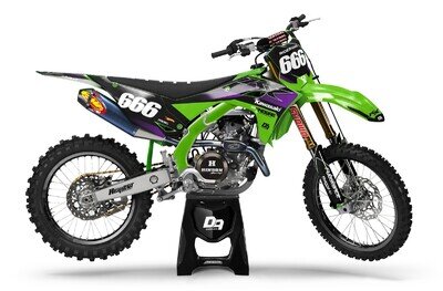 Kawasaki Motocross MX Decals Graphics Sticker Kit Ravex - KX KLX KFX