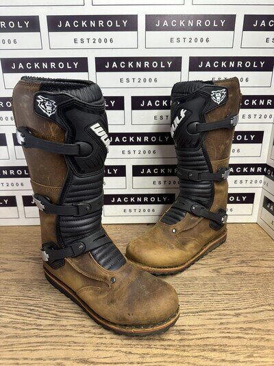 Wulfsport Adults Mens Trials Motorcycle Motocross Boots Brown US 11 UK 10 EU 45