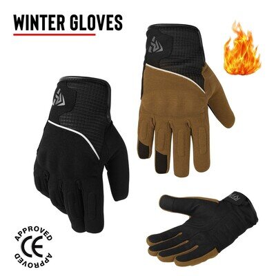 New Athena Camel CE Motorcycle Motorbike Gloves Waterproof Winter Leather S-XXL