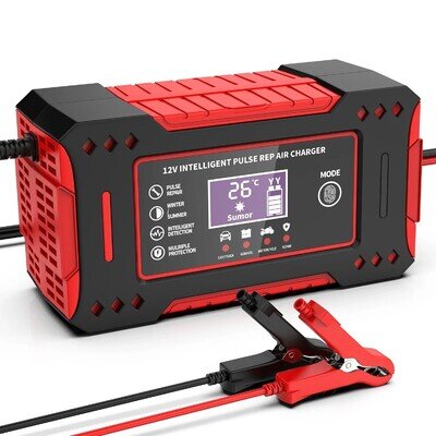 12V Intelligent Motorcycle Motorbike Car Battery Charger Automatic Smart Trickle