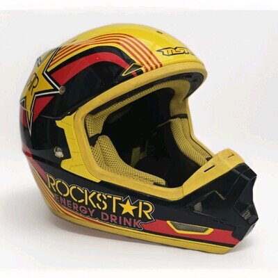 Rockstar Energy Motocross Helmet MAV-1 Adult Medium Yellow Black MX Motorcycle