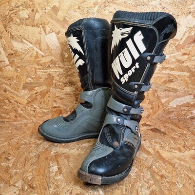 WULFSPORT ADULT UK 10 SUPERBOOT MX OFF ROAD ENDURO WULF MOTOCROSS BOOTS Black