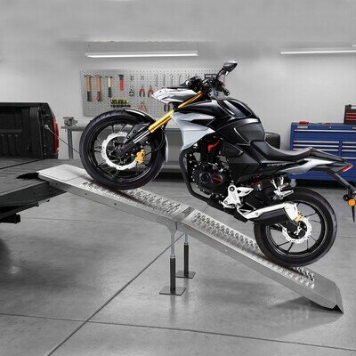 1PC Loading Ramp Folding Steel 200KG 1.8 Metre Trailer Motorbike Motorcycle