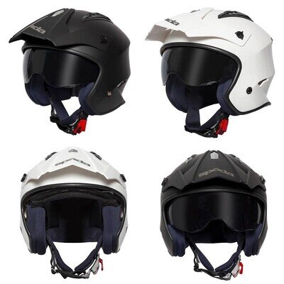 Spada Rock Plain Trials Helmet Open Face Off Road Adventure Motorcycle Lid