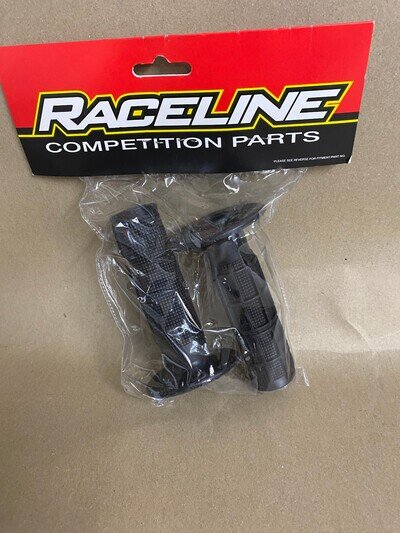 Raceline Motocross MX Enduro Handlebar Half Waffle Grips - Black CR CRF KX KXF