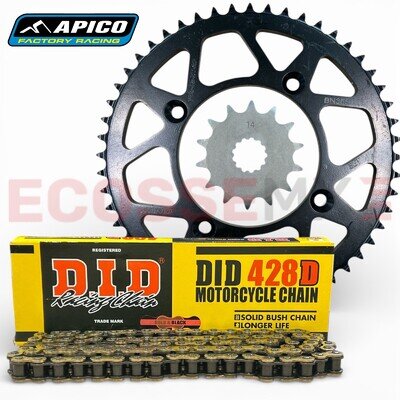 YAMAHA YZ85 APICO CHAIN & SPROCKET KIT DID CHAIN APICO STEEL SPROCKET 2002-2025