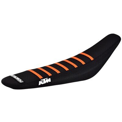 Ktm SX SXF 2023 - 2025 BLACK ORANGE RIBBED Logo Seat Cover Motocross Enjoy