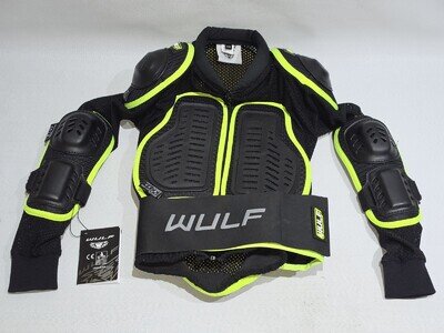 Wulfsport Cub Deflector Kids MX Motocross Full Body Armour Jacket - Black 11-13