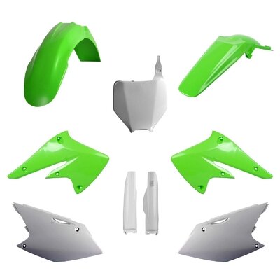 Polisport Kawasaki Plastic Kit KXF 250 2004 2005 OEM Green White Motocross