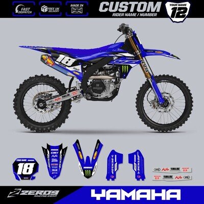 YAMAHA MOTOCROSS GRAPHICS CUSTOM MX GRAPHICS DECAL KIT YZ YZF TRAK BLUE