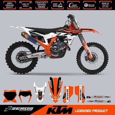 KTM MX Graphics Kit Motocross Graphics Decals SX SXF EXC EXCF 125-500 SYNC WHI/O