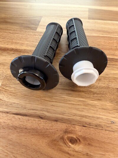 Black lock On Half Waffle GRAPHITE Grips MX Motocross 2 Stroke 4 Stroke