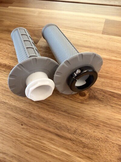 Grey lock On Half Waffle GRAPHITE Grips MX Motocross 2 Stroke 4 Stroke