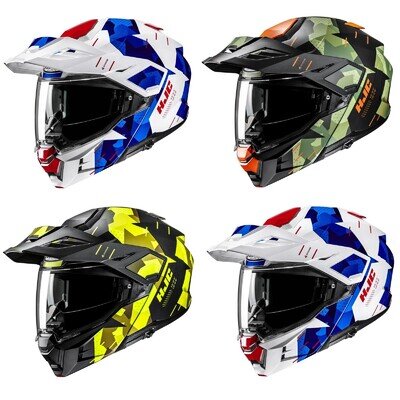 HJC I80 Roki Dual Sport Motorcycle Helmet Black Green Orange Yellow Bike Lid
