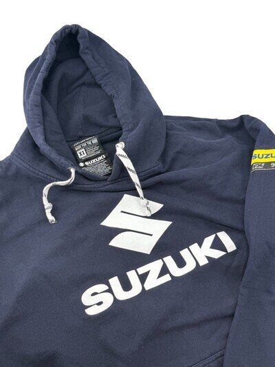 Suzuki Hoodie Racing Mens XL Blue Factory Effex Sweatshirt Arm Patch Motocross