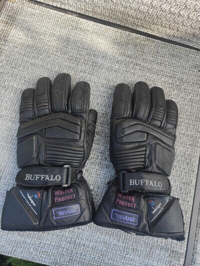 Mens Buffalo Leather Motorcycle Gloves Size XL