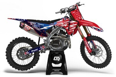 Honda Motocross MX Graphics Decal Sticker Kit U.k-Flag | CRF CR XR All Models