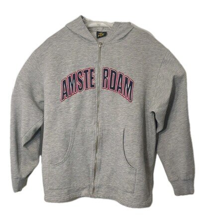 FOX Racing Amsterdam Graphic Zip Hoodie Mens M Gray Motocross Sweatshirt skater
