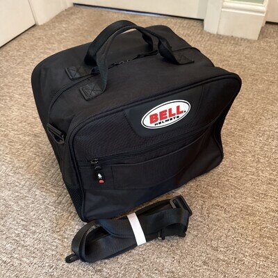 Bell Race Rally Motorcycle Helmet Bag Leather Rubber Construction - In Black