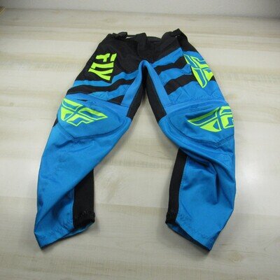 Fly Racing F-16 Pants Kids Medium 24 Blue Black Motocross MX Riding Padded Gear