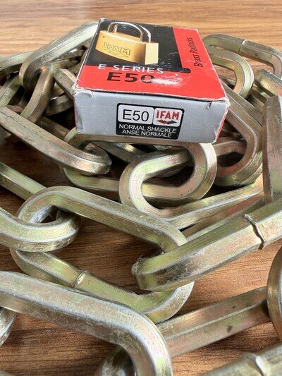 Heavy Duty Motorbike Chain Lock with Padlock 2 Keys for Motorcycle Scooter