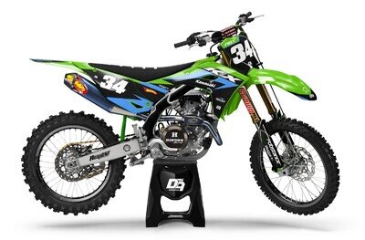 Kawasaki Motocross MX Decals Graphics Sticker Kit Zevo - KX KLX KFX