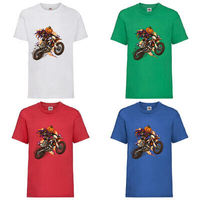 Motocross Pumpkin Halloween T-Shirt Motocross Dirt Bike Racing Adults Gift Top