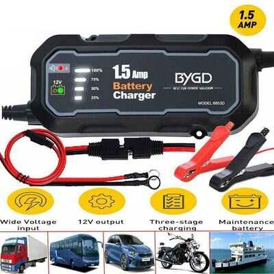 SAE Smart 12V Motorcycle Motorbike Car Battery Charger Automatic Smart Trickle