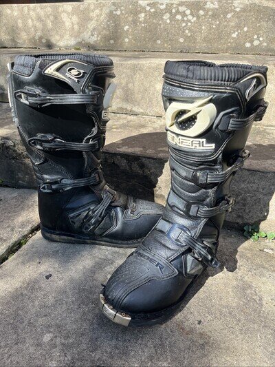 O'Neal Rider MX Motocross Men’s Off Road Black Boots Size UK 10 US 10.5 EU 44.5