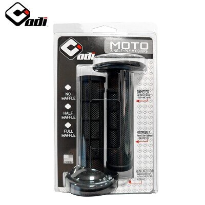 ODI Lock On GRIPS Half Waffle BLACK MX Motocross Grips 2 Stroke 4 Stroke