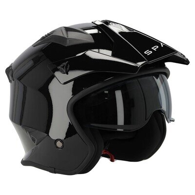 Spada Trials Helmet Rock X-Small Gloss Black Road Off Road Motorbike Motorcycle