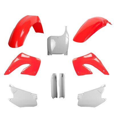 Honda Plastic Kit CR 125 250 2000 2001 OEM Red White Polisport Motocross
