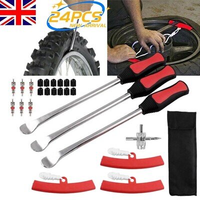 24X Tyre Levers Spoon Set Heavy Duty Car Bike Motorcycle Tire Changing Tool Kit~