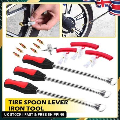 Motorbike Tyre Spoon Iron Repair Kit Tyre Change Lever Rim Protector & Tools UK