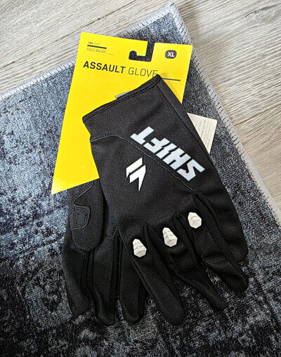 Shift Men's Motocross New Gloves Motocross Gloves Size XL Black and White New
