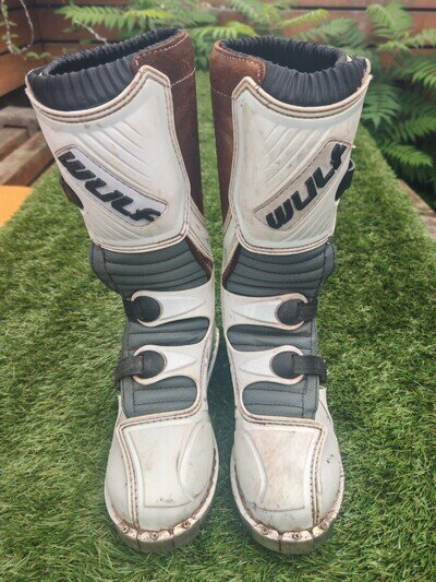 Wulfsport Youth Kids Cub LA MX Motocross Off Road Boots White Size EU39 UK 6